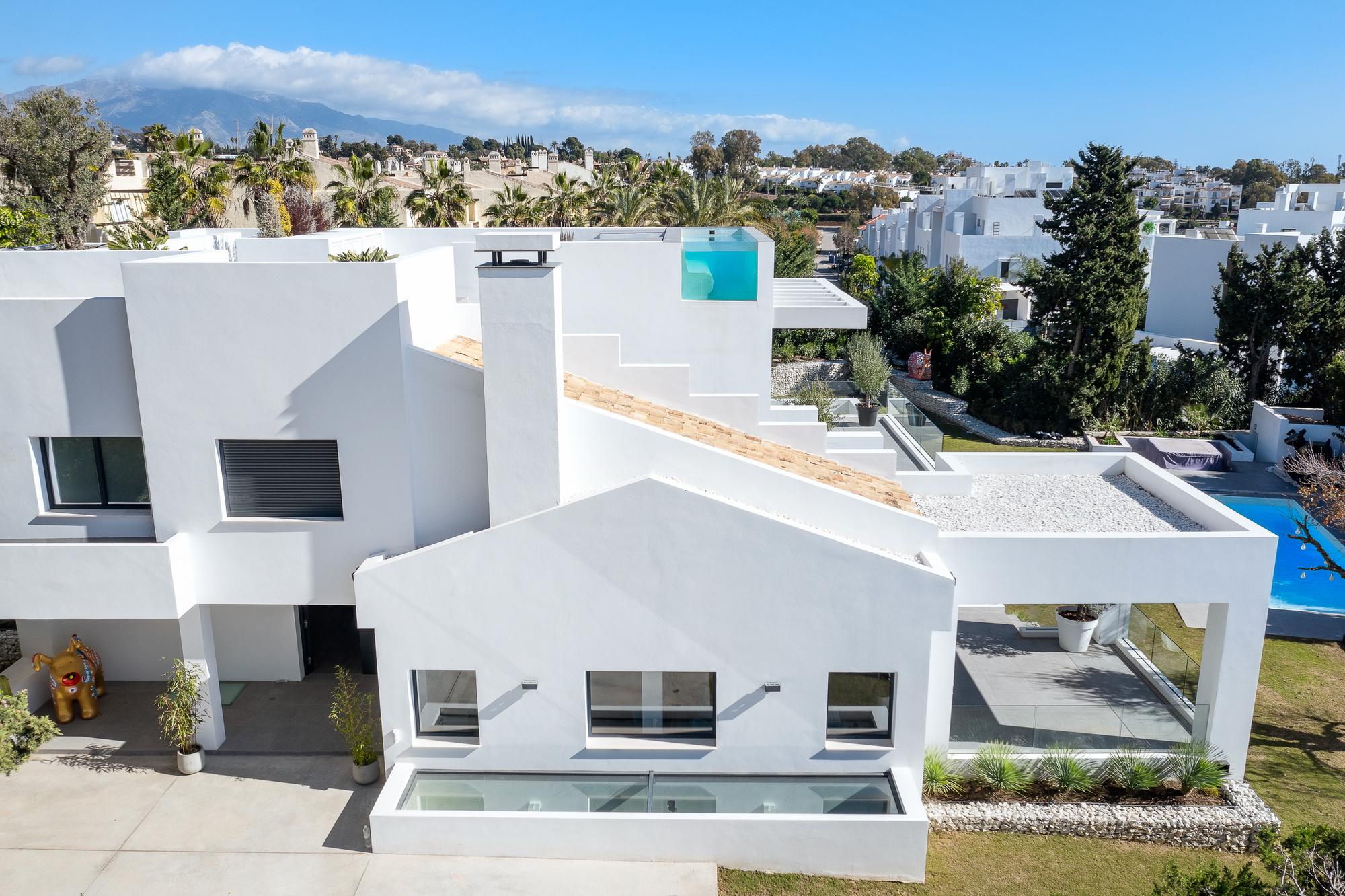 Aerial view of the roofs of Casa Amigos